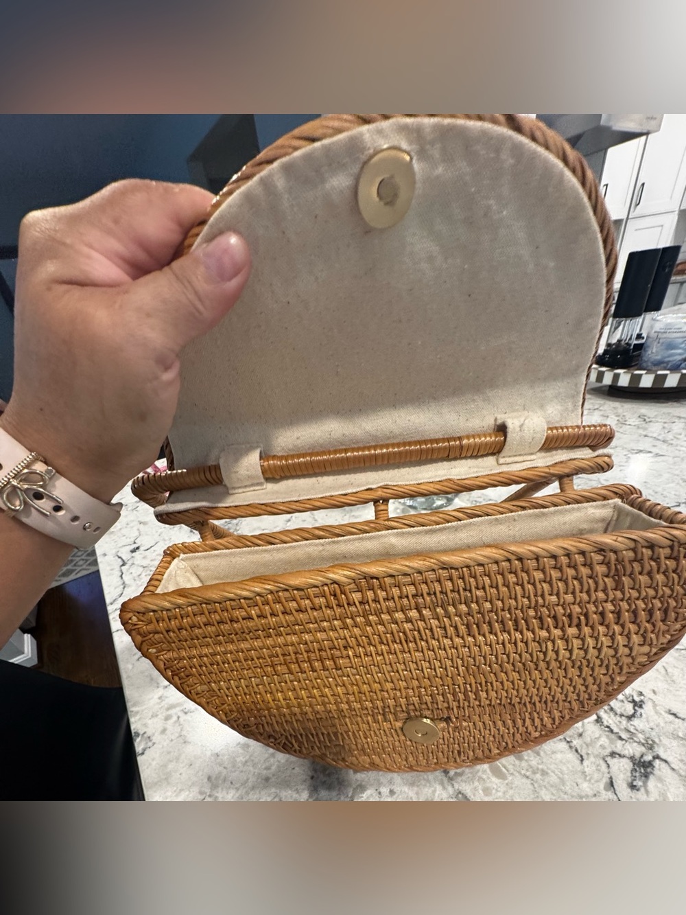 CULT GAIA Ryka Rattan Ark Handbag Purse - Picture 4 of 9